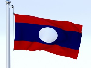animated laos flag 3D Model
