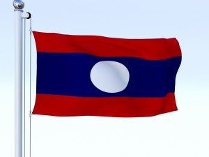 animated laos flag Model 3D