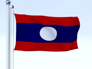 animated laos flag 3D Model