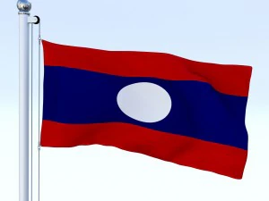 animated laos flag 3D Model
