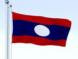 animated laos flag Model 3D