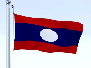 animated laos flag 3D Model