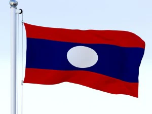 animated laos flag 3D Model