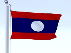 animated laos flag 3D Model