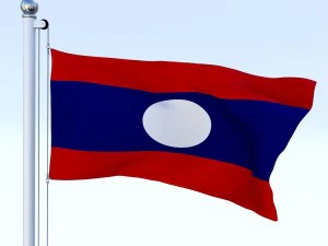 animated laos flag 3D Model