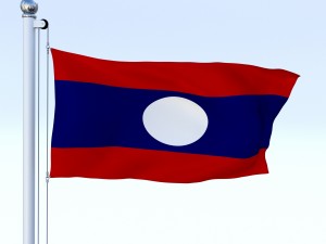 animated laos flag Model 3D