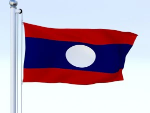 animated laos flag 3D Model