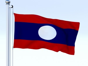 animated laos flag Model 3D