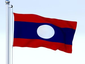 animated laos flag 3D Model