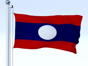 animated laos flag Model 3D