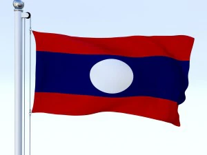 animated laos flag 3D Model