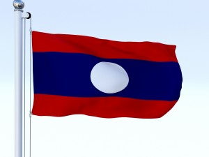 animated laos flag Model 3D