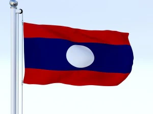 animated laos flag 3D Model