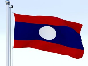 animated laos flag 3D Model