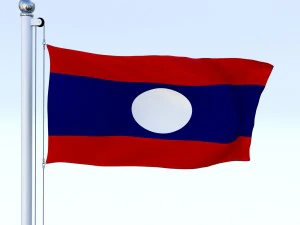 animated laos flag 3D Model