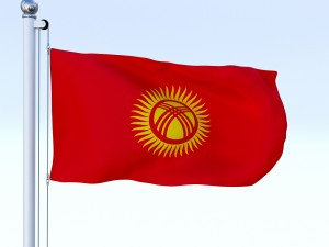 animated kyrgyzstan flag 3D Модель