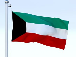 animated kuwait flag 3D Model