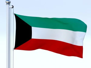 animated kuwait flag 3D Model
