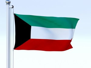 animated kuwait flag Modello 3D