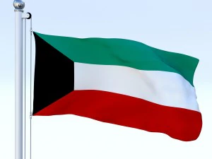 animated kuwait flag 3D Model