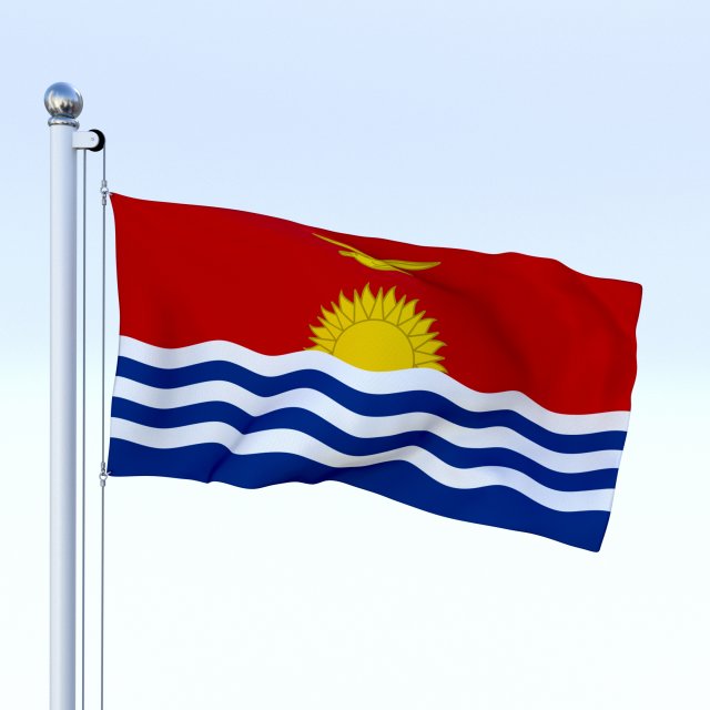 animated kiribati flag 3D Model .c4d .max .obj .3ds .fbx .stl .blend 