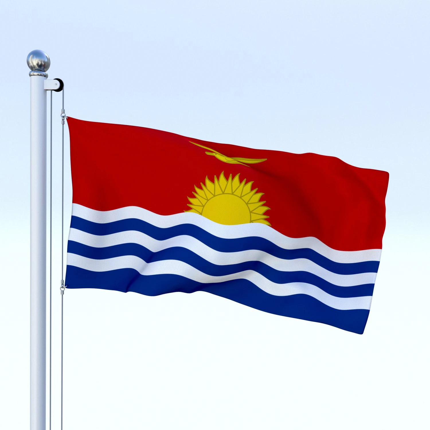 animated kiribati flag 3D Model .c4d .max .obj .3ds .fbx .stl .blend 