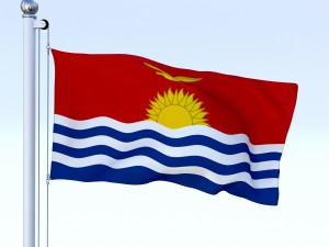 animated kiribati flag 3D Model