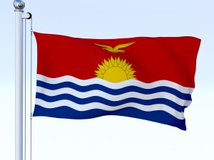 animated kiribati flag 3D Model