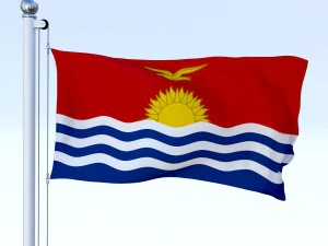 animated kiribati flag 3D Model