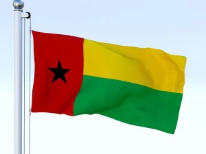 animated guinea-bissau flag 3D Model