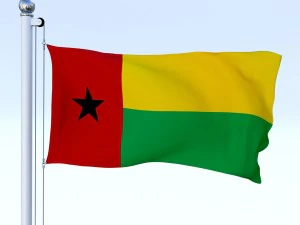 animated guinea-bissau flag 3D Model