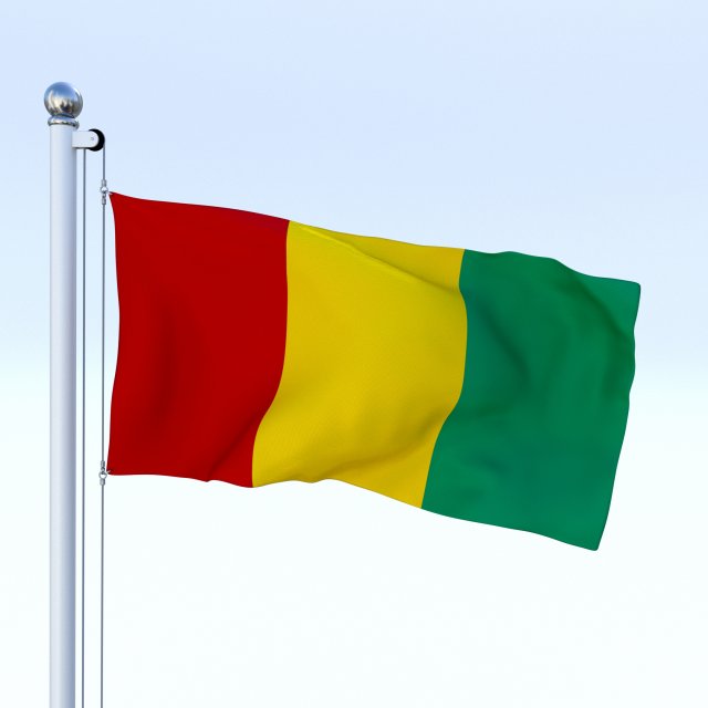 animated guinea flag 3D Модель .c4d .max .obj .3ds .fbx .stl .blend 