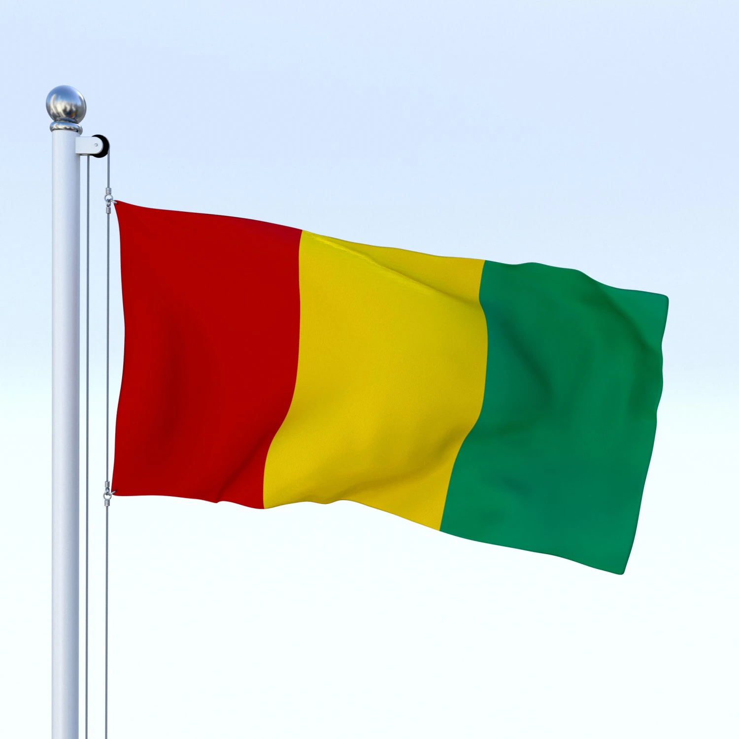 animated guinea flag 3D Model .c4d .max .obj .3ds .fbx .stl .blend 