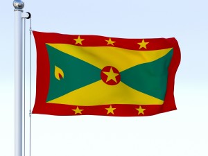 animated grenada flag Model 3D
