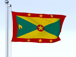 animated grenada flag Model 3D