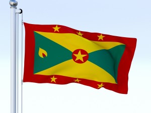 animated grenada flag Model 3D