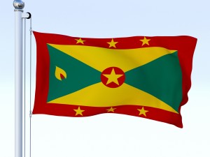animated grenada flag Model 3D