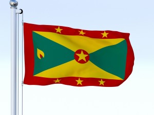 animated grenada flag Model 3D
