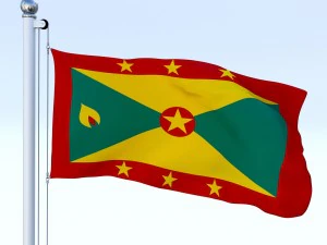 animated grenada flag 3D Model