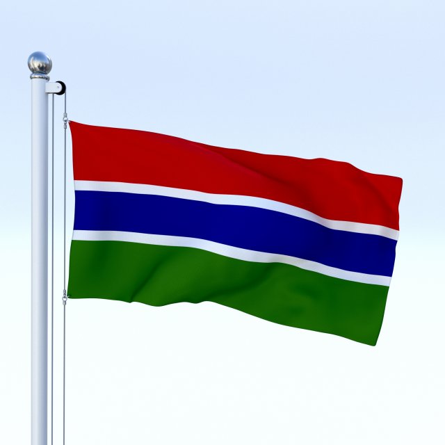 animated gambia flag Modèle 3D .c4d .max .obj .3ds .fbx .stl .blend 