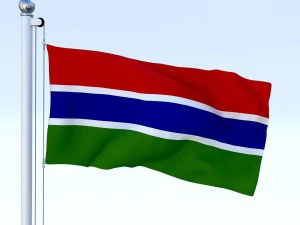 animierte Gambia-Flagge 3D Modell