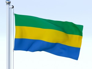 animated gabon flag 3D Model