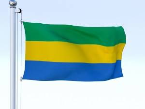 animated gabon flag 3D Model