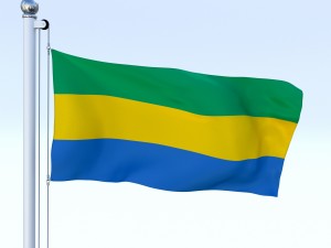animated gabon flag 3D Model