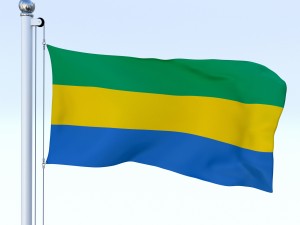 animated gabon flag 3D Model