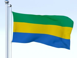 animated gabon flag 3D Model