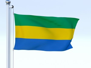 animated gabon flag 3D Model