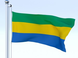 animated gabon flag 3D Model