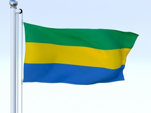 animated gabon flag 3D Model