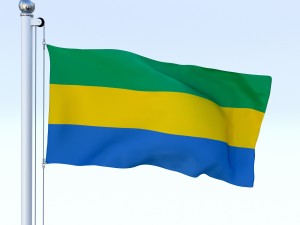 animated gabon flag 3D Model